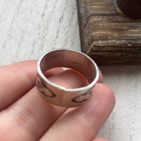 Navajo Sterling Silver Hand-stamped Ring Band