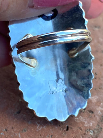 Navajo Sterling Silver & Natural Spice Mojave Cluster Ring