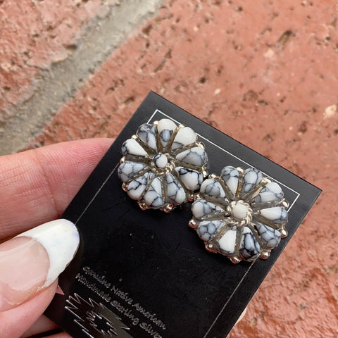 White Buffalo Cluster Post Earrings