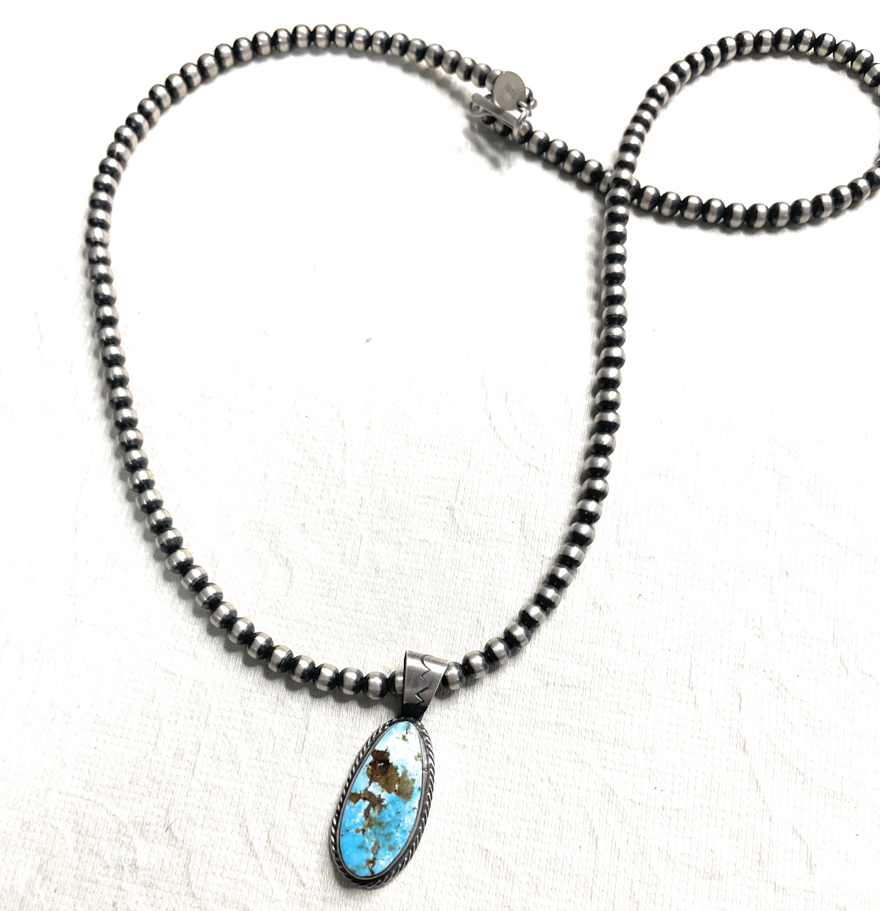 Navajo Sterling Silver & Turquoise Pendant By S Cooke