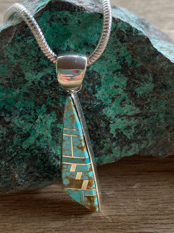 Navajo Turquoise 8 & Sterling Silver Pendant