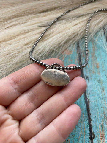 Navajo Sterling Silver & Blue Opal Pendant