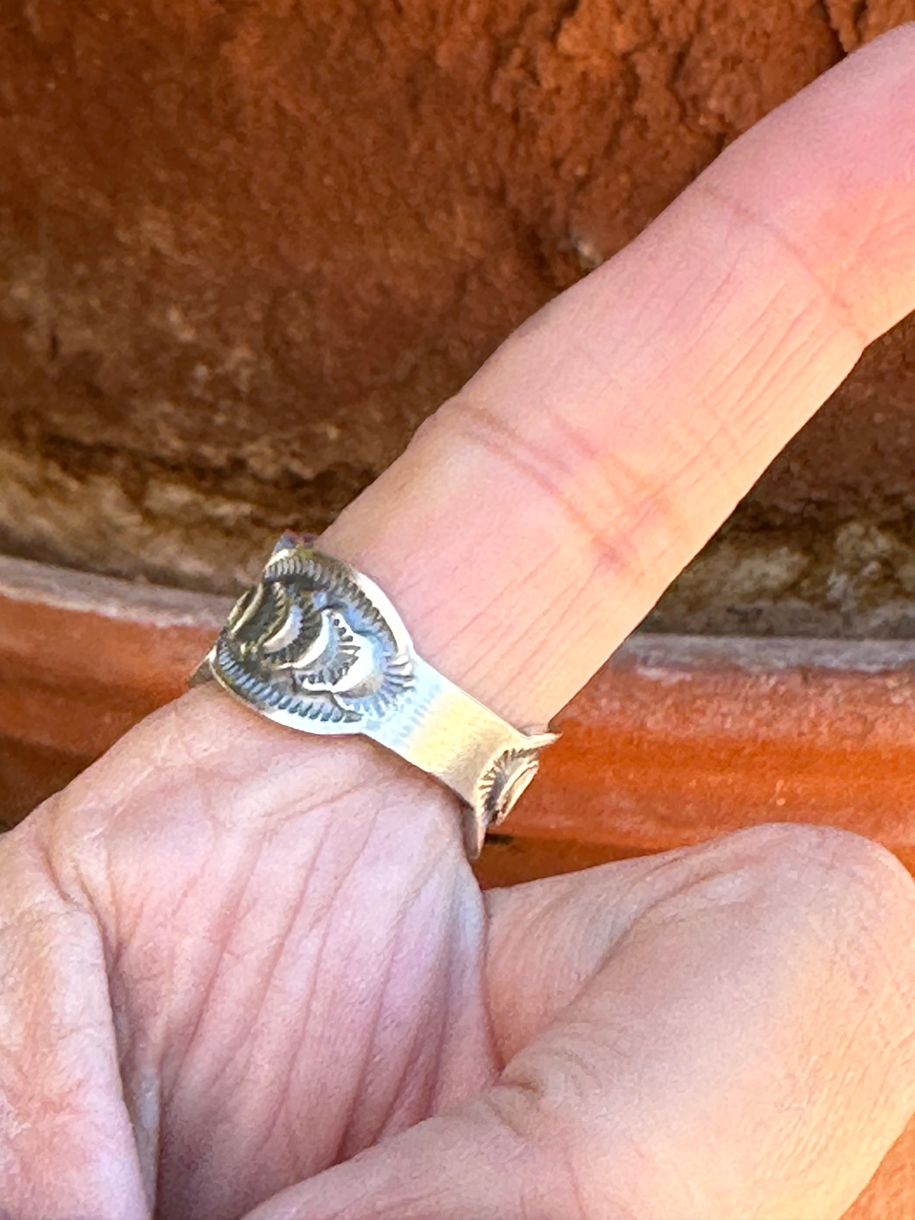 The Cassidy Sterling Flower Cigar Band Ring