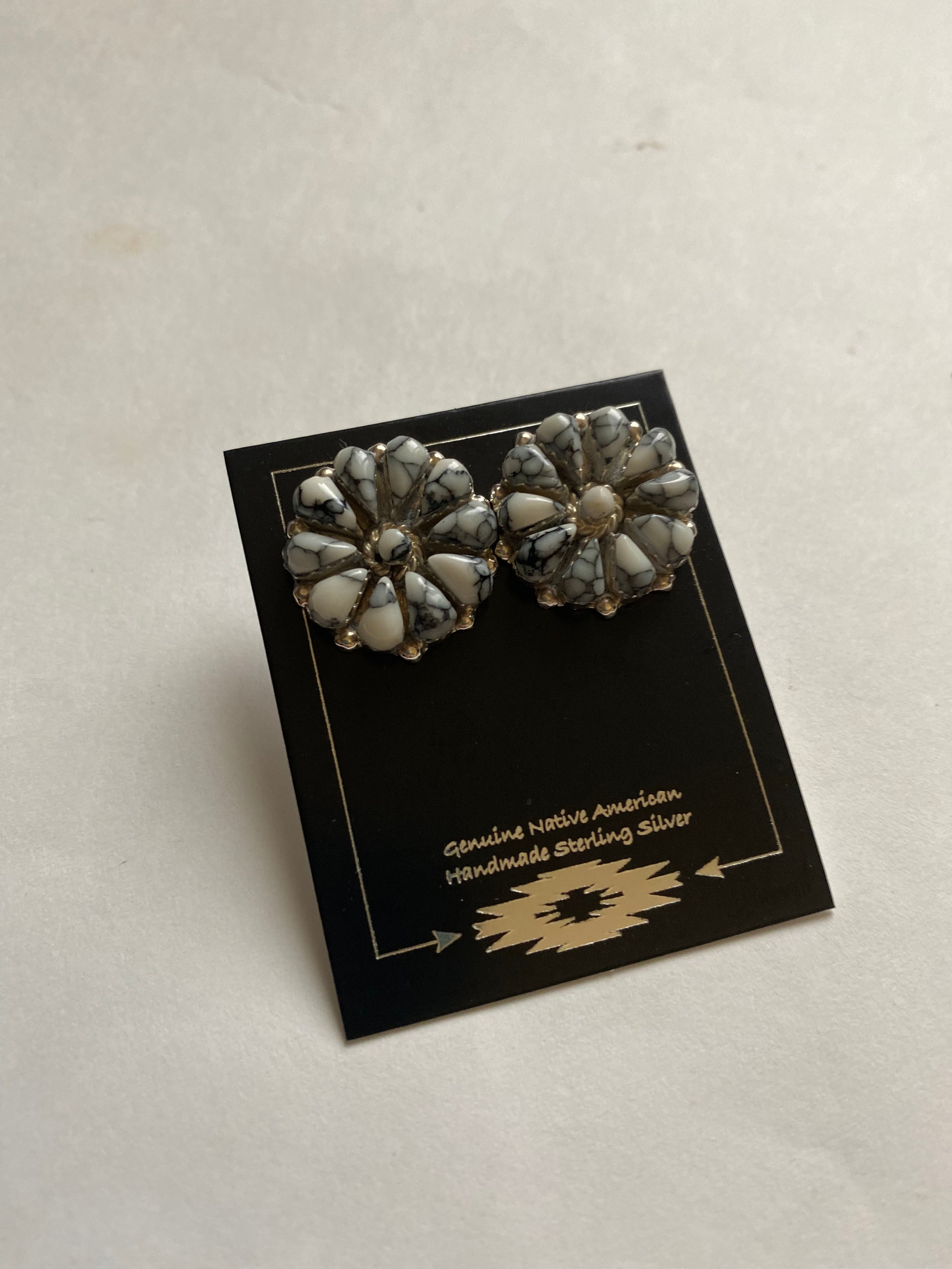 White Buffalo Cluster Post Earrings