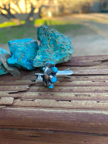 Handmade Sterling Silver & Natural Turquoise Blossom Pendant