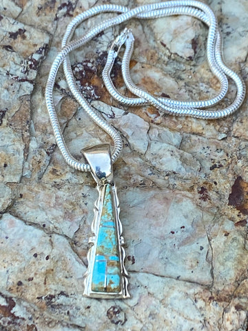 Navajo Turquoise 8 Jagged Pendant