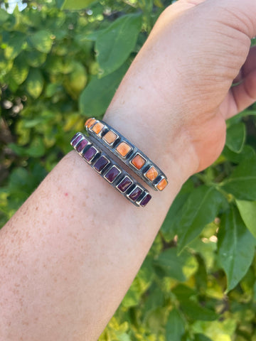 “The Must Have” Navajo Orange Spiny & Sterling Silver Cuff Bracelet Signed