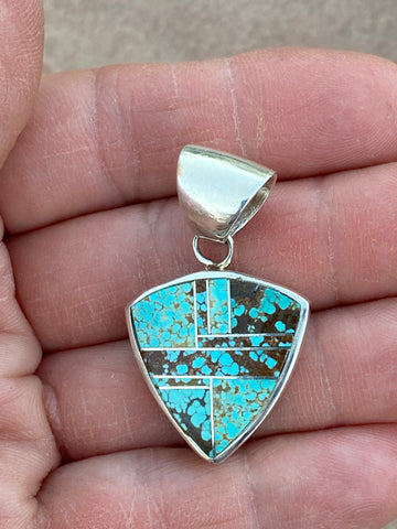 Navajo Turquoise 8 Triangle Pendant