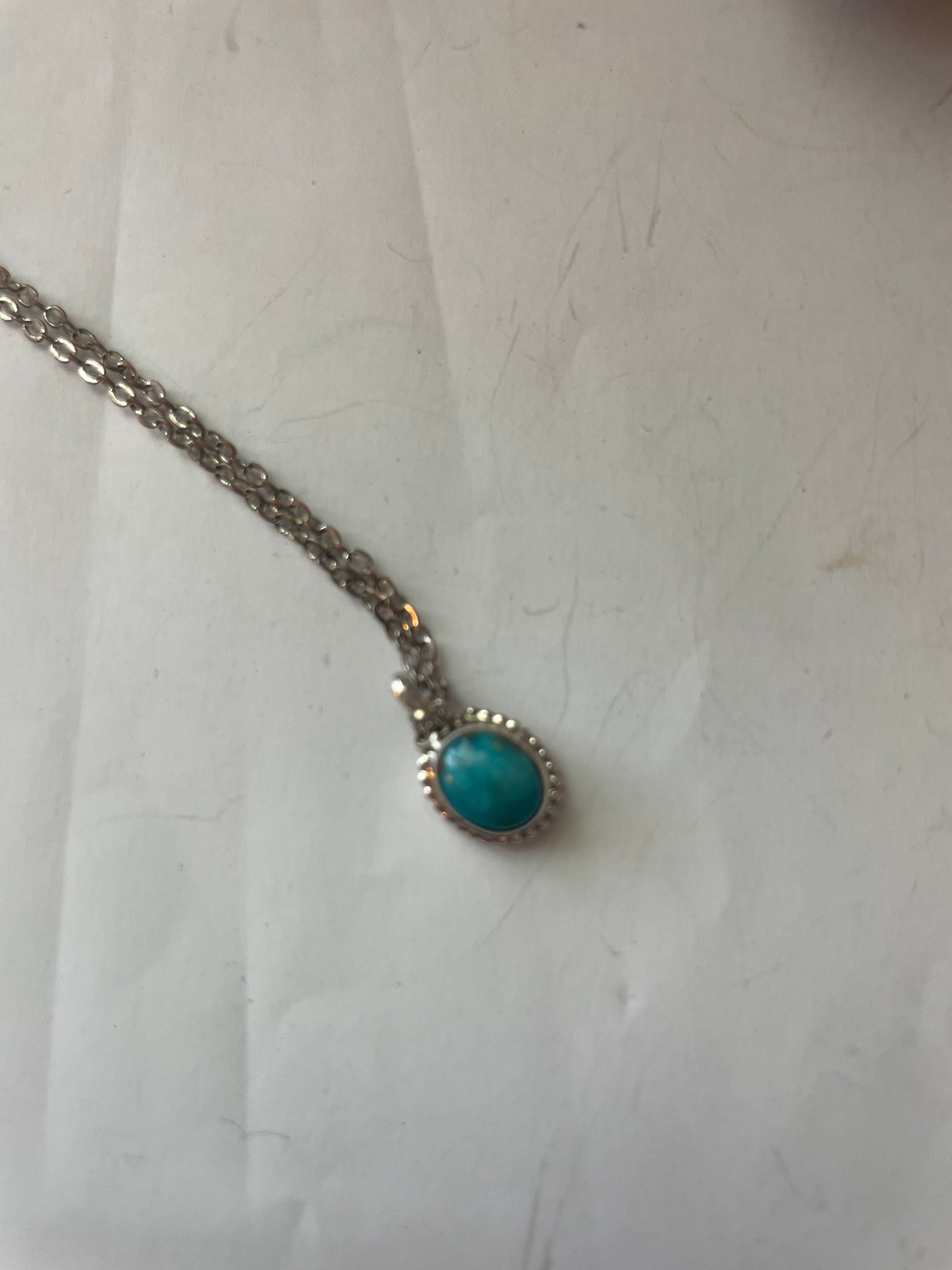 Navajo Sterling Silver Turquoise Mini Pendant