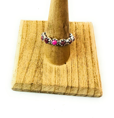 Handmade Sterling Silver & Pink Mojave Eternity Band Ring