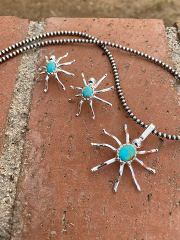 Natural Kingman Turquoise & Sterling Silver Pendant