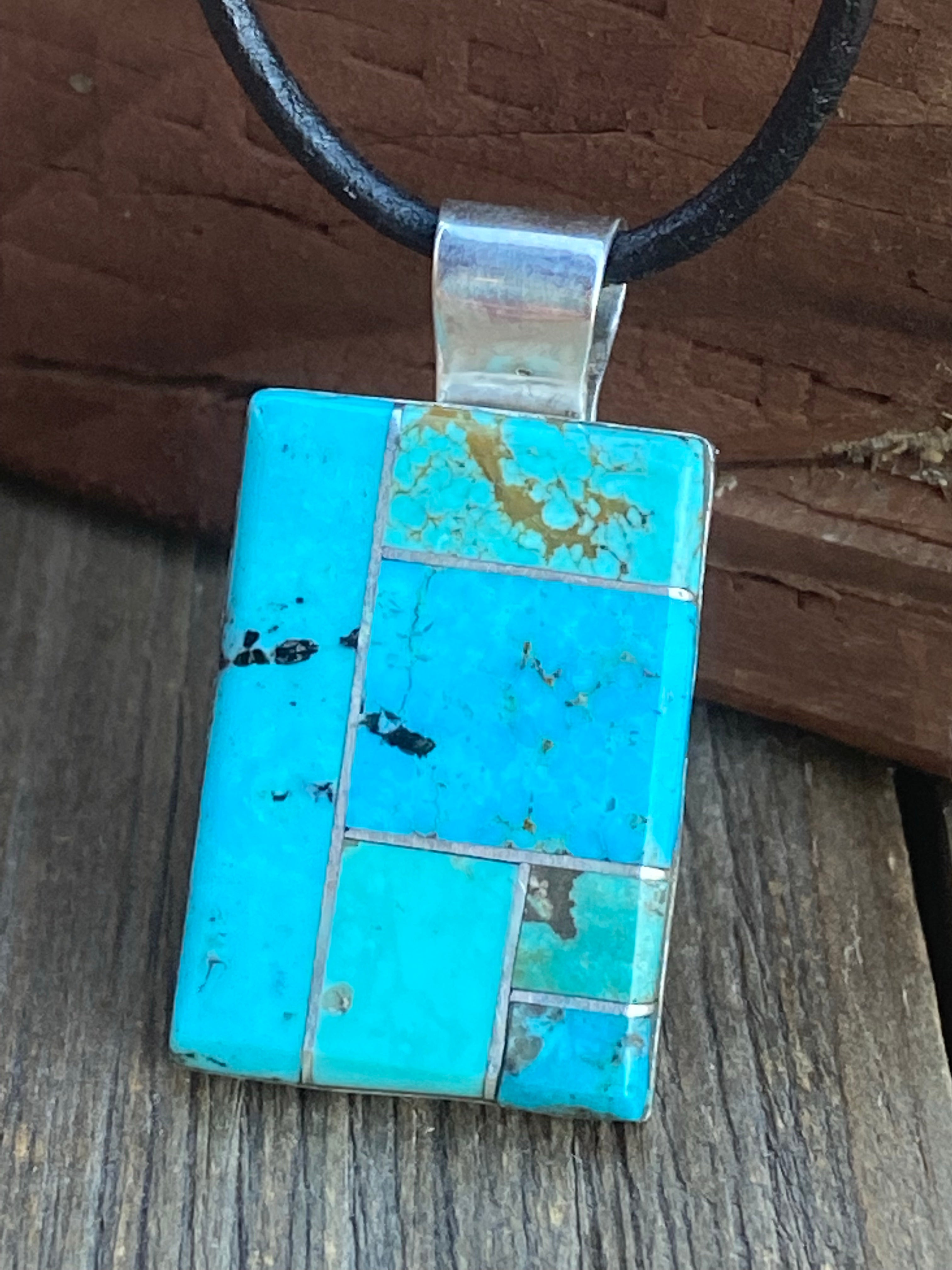 OLD PAWN Inlay Turquoise necklace