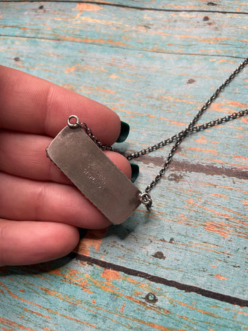 Navajo Sterling Silver & Royston Turquoise Bar Necklace