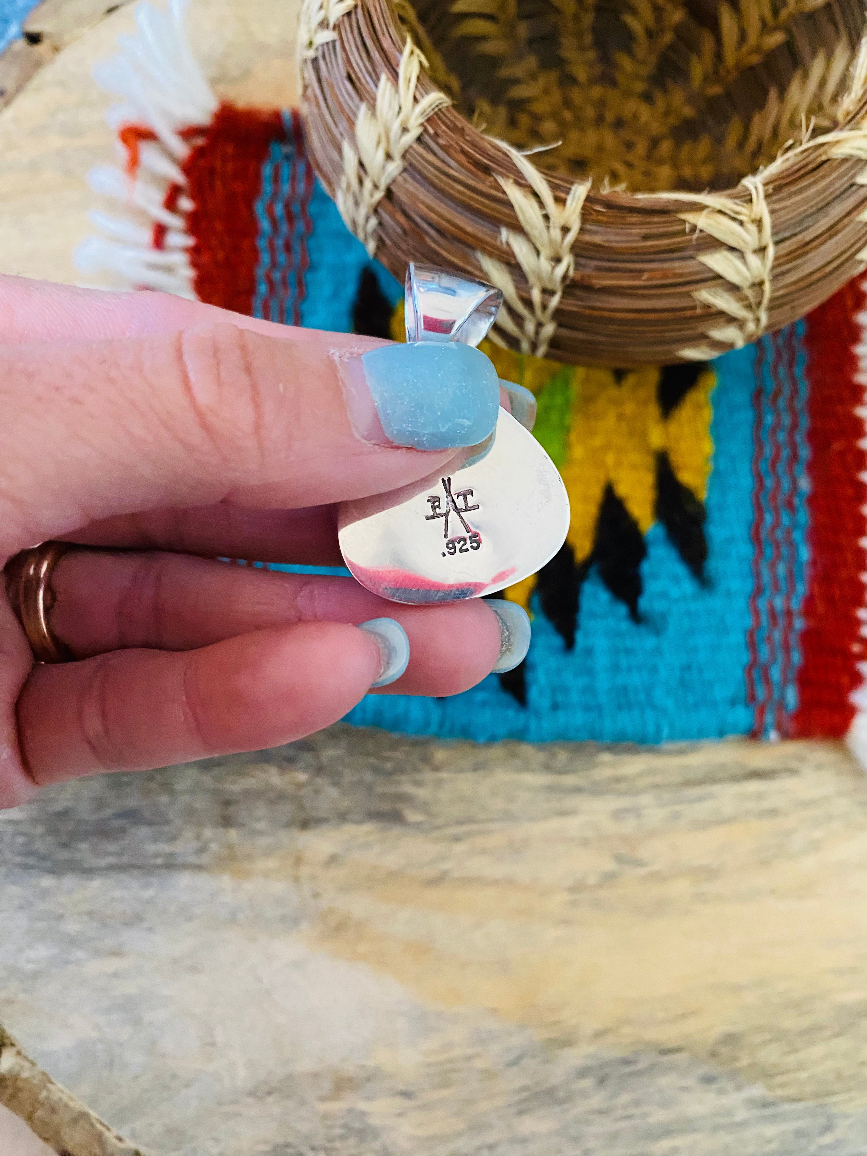 Navajo Sterling Silver & Pink Dream Pendant