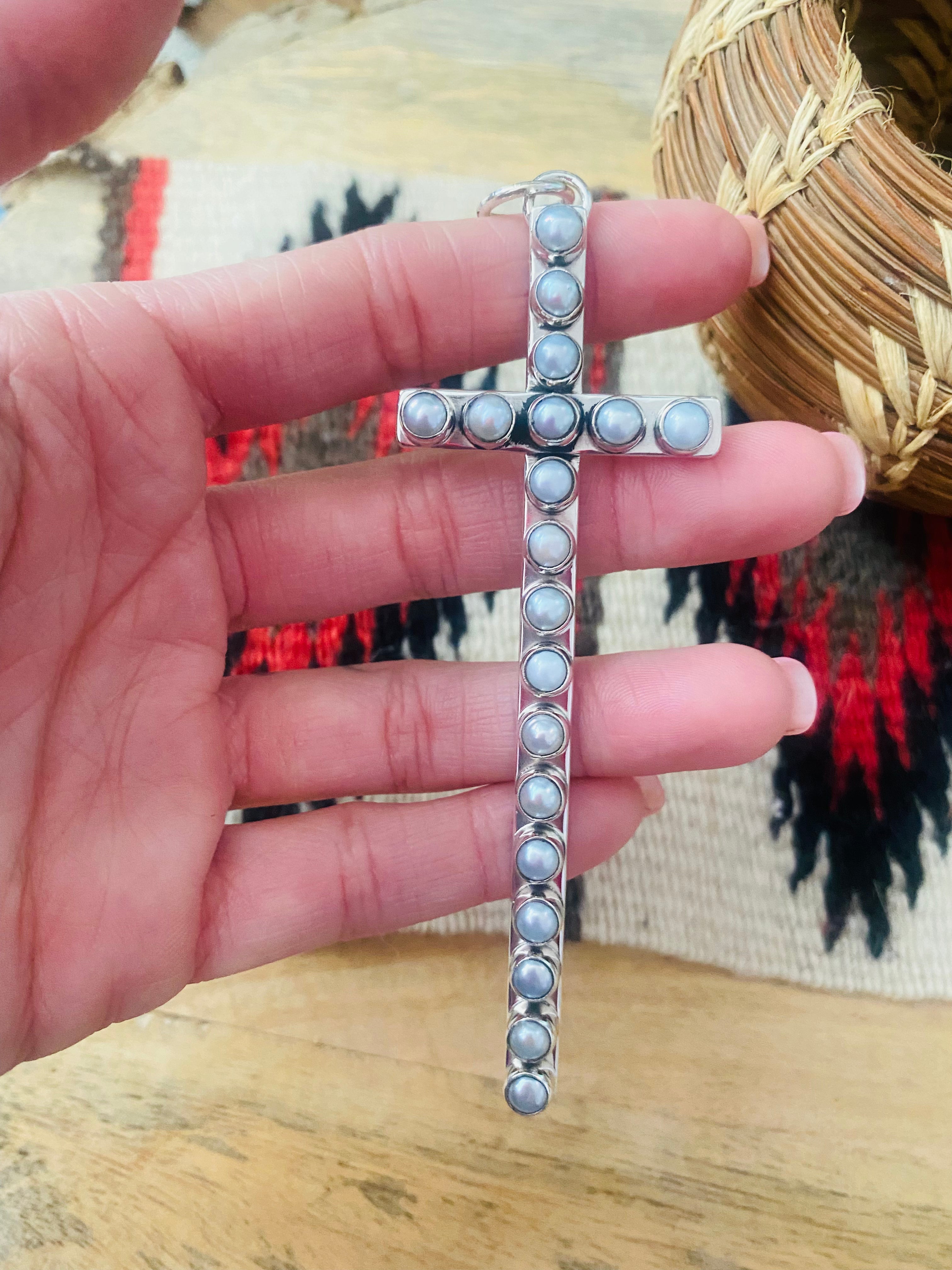 Beautiful Natural Pearl Cross Pendant