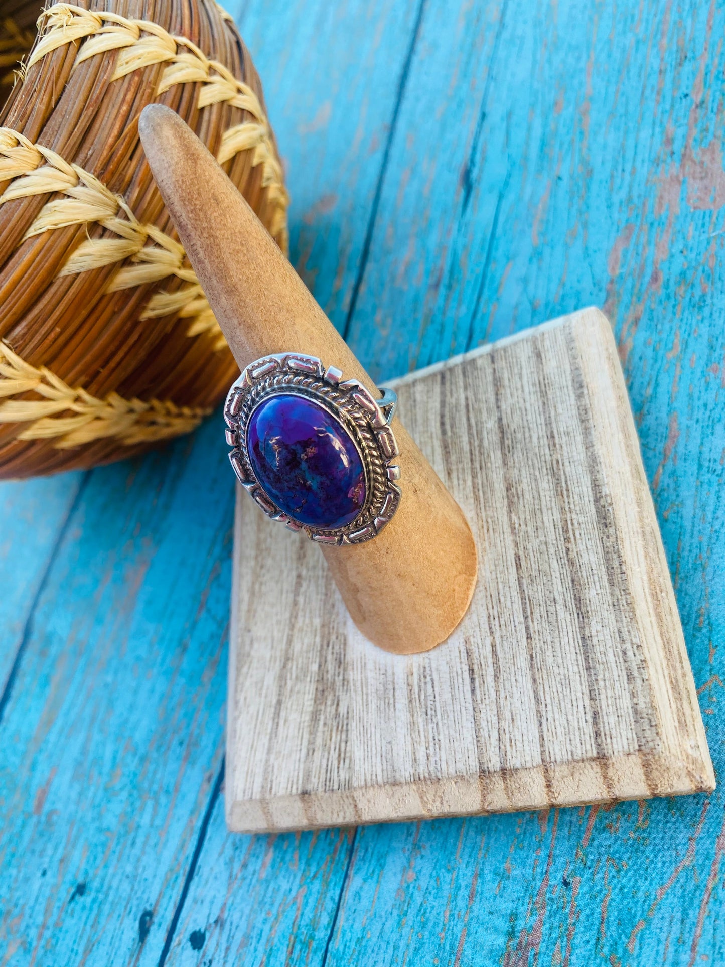 Navajo Purple Mojave & Sterling Silver Ring