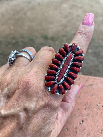 Navajo Sterling Silver & Natural Spiny Cluster Ring