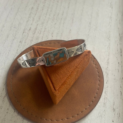 Handmade Sterling Silver & Spice Adjustable Cuff Bracelet