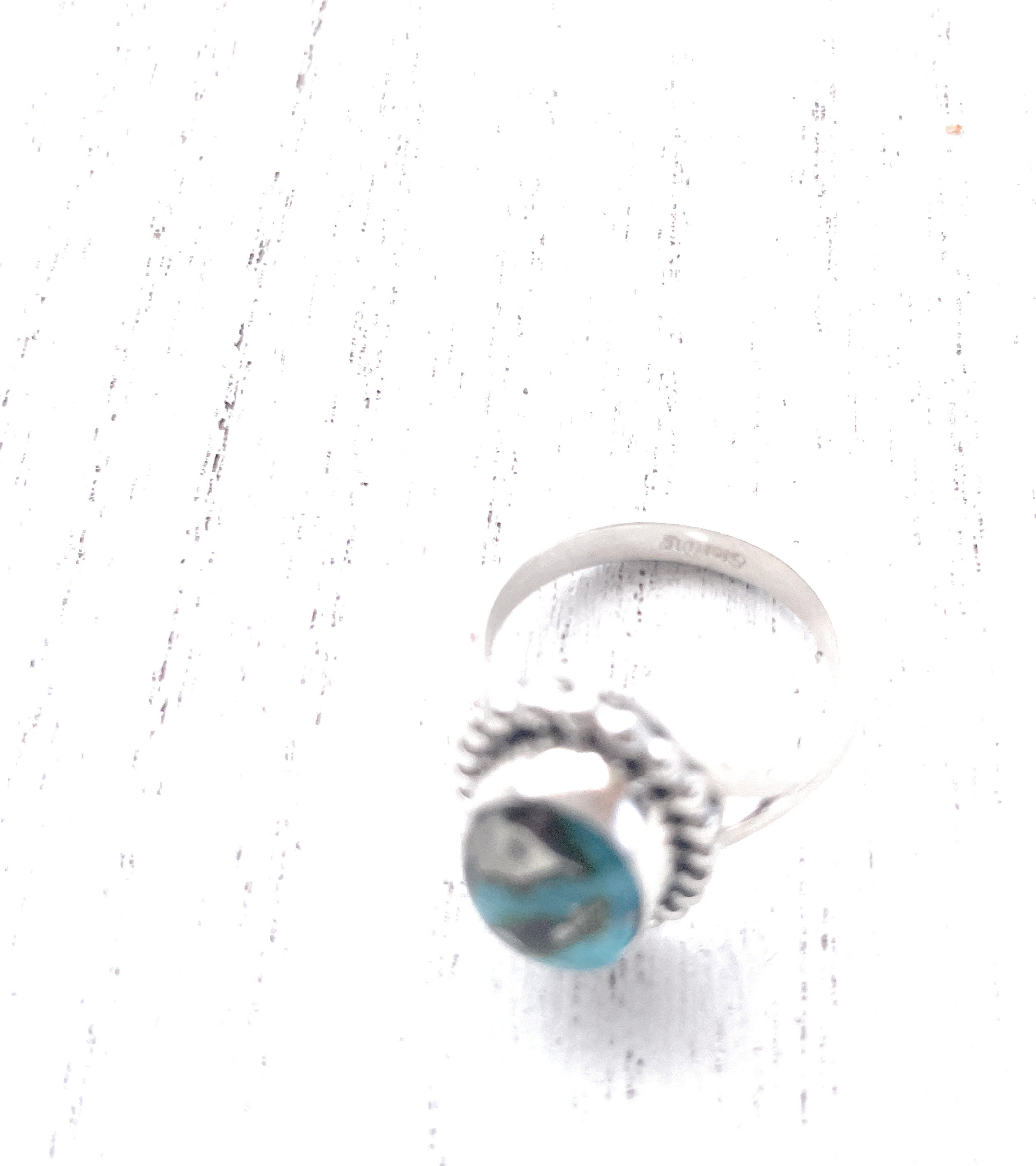 “The Paradise” Navajo Turquoise Sterling Silver Ring Size 8.5