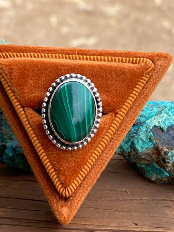 Navajo Malachite & Sterling Silver Rings