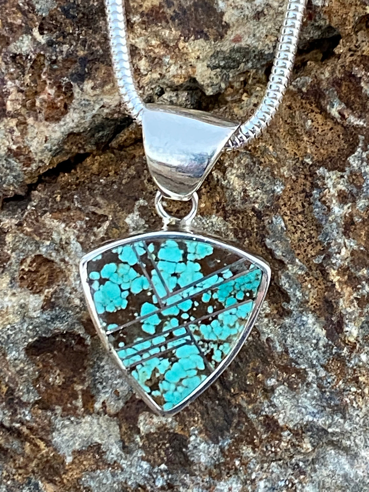 Navajo Turquoise 8 Triangle Pendant