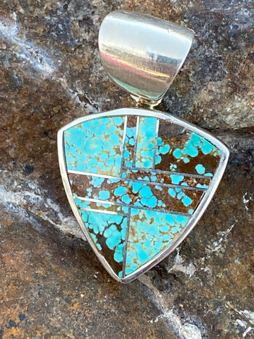 Navajo Turquoise 8 Triangle Pendant