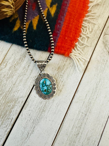 Handmade Sterling Silver & Kingman Turquoise Pendant