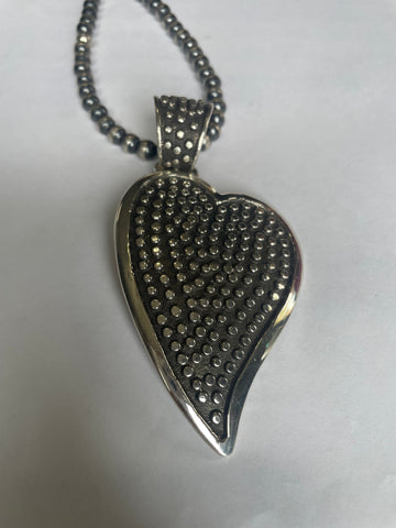 Navajo Sterling Silver Heart Pendant Signed