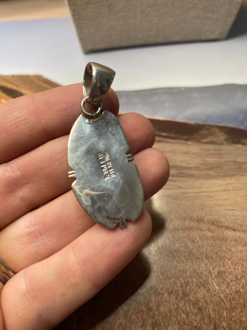 Navajo Sterling Silver & Turquoise Pendant Signed