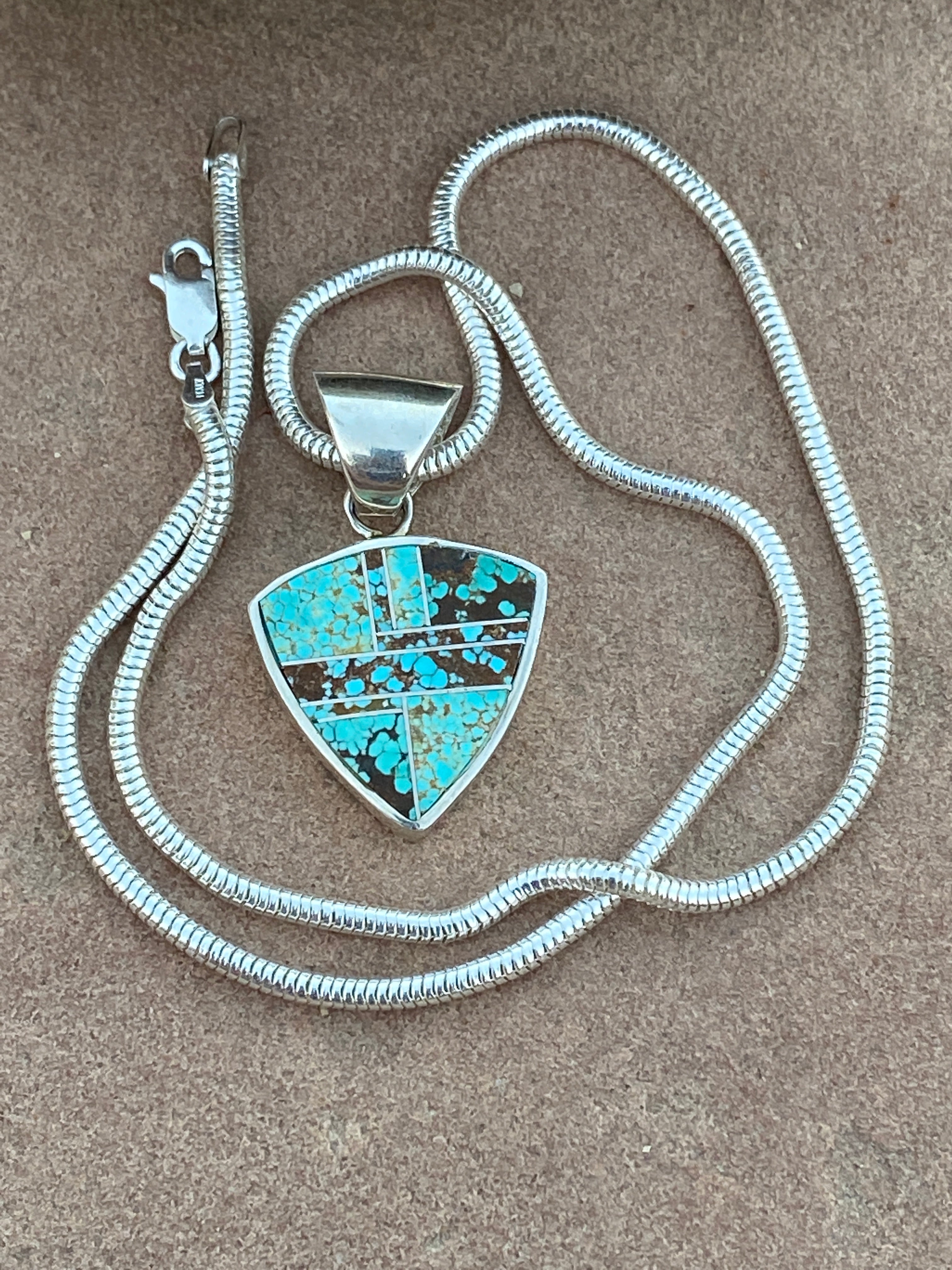 Navajo Turquoise 8 Triangle Pendant