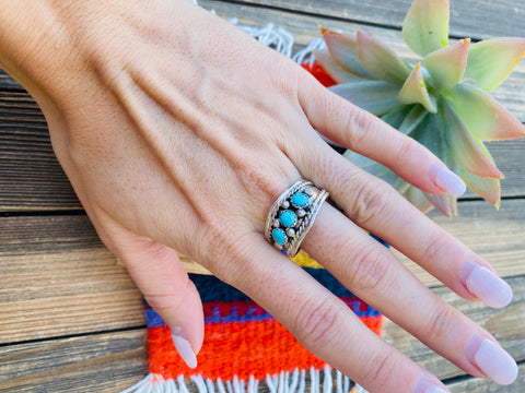 Navajo Turquoise and Sterling Silver Band Ring