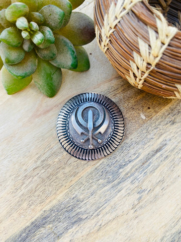 Vintage Navajo Hand Stamped Sterling Silver Pin/Pendant