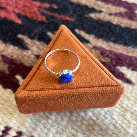 Navajo Denim Lapis & Sterling Silver Stacker Ring