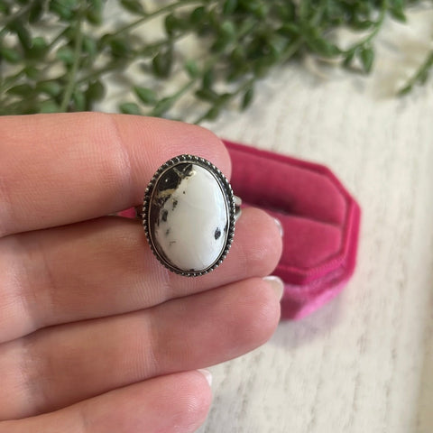 Navajo Sterling Silver & White Buffalo Ring