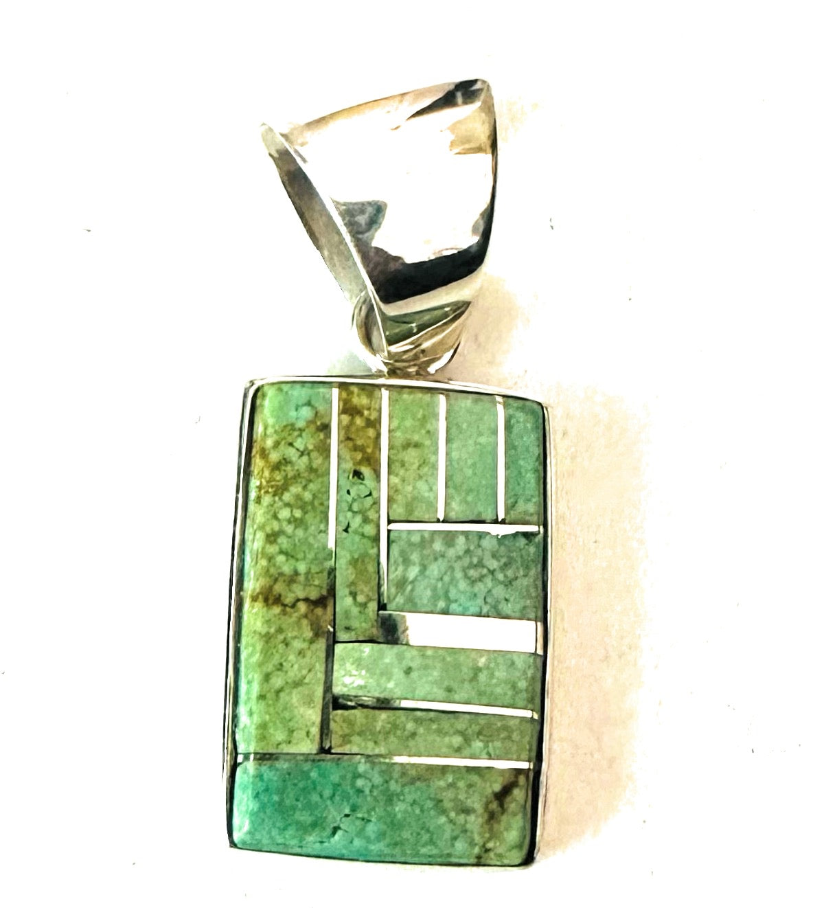 Navajo Turquoise & Sterling Silver Inlay Pendant