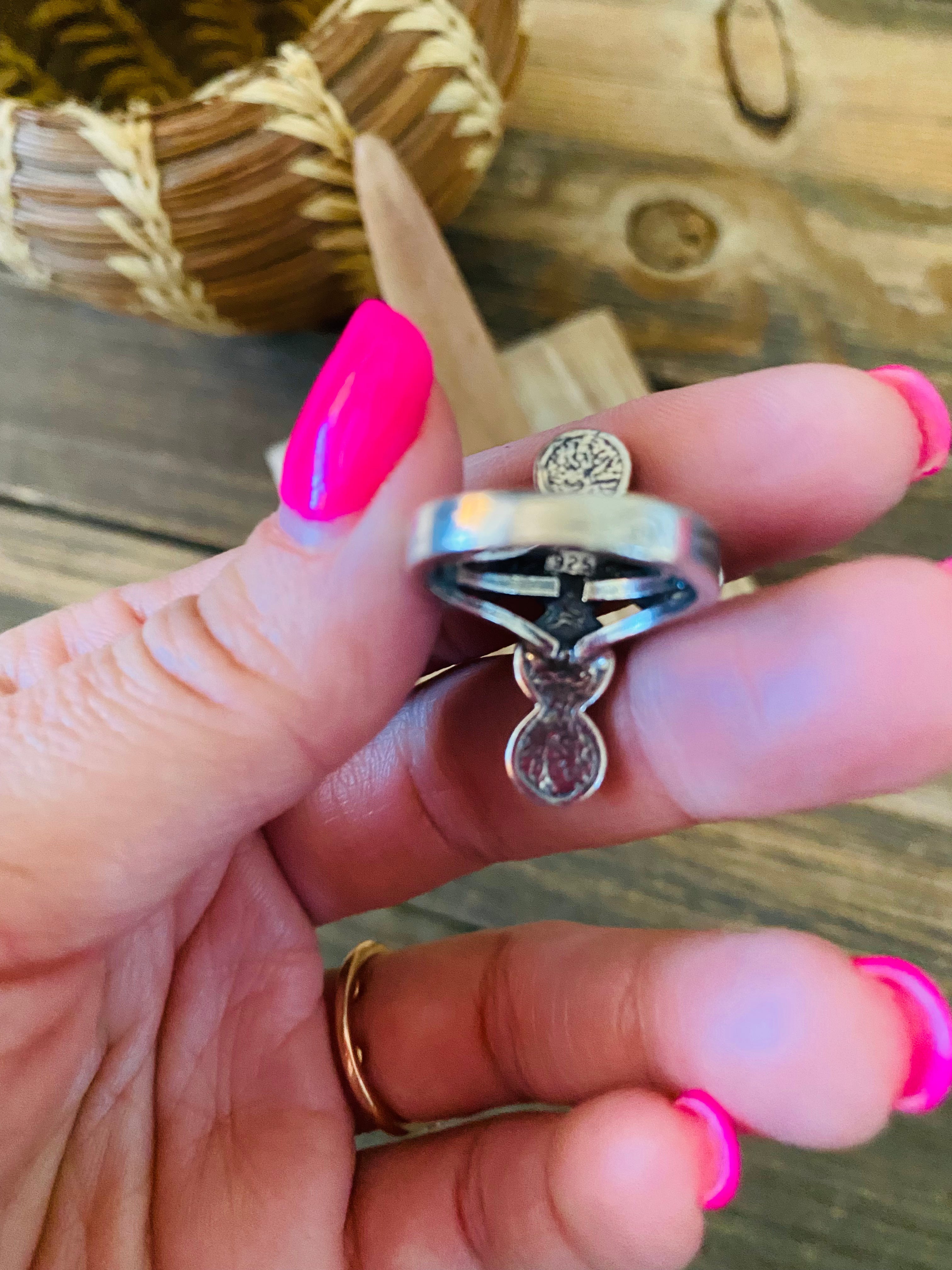 Handmade Turquoise & Sterling Silver Cross Ring