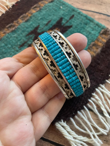 Rare Dan Jackson Sterling Silver & Turquoise Cuff Bracelet Signed