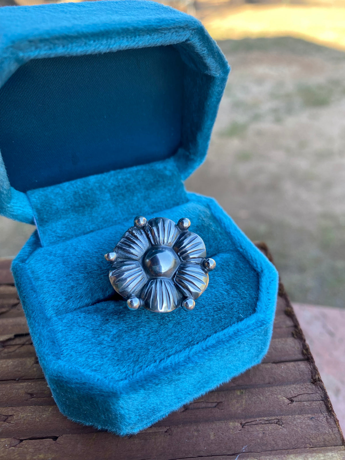 Navajo Sterling Silver Adjustable Flower Ring