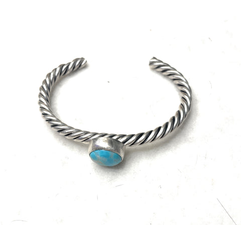 Navajo Sterling Rope Cuff & Turquoise Cuff Bracelet