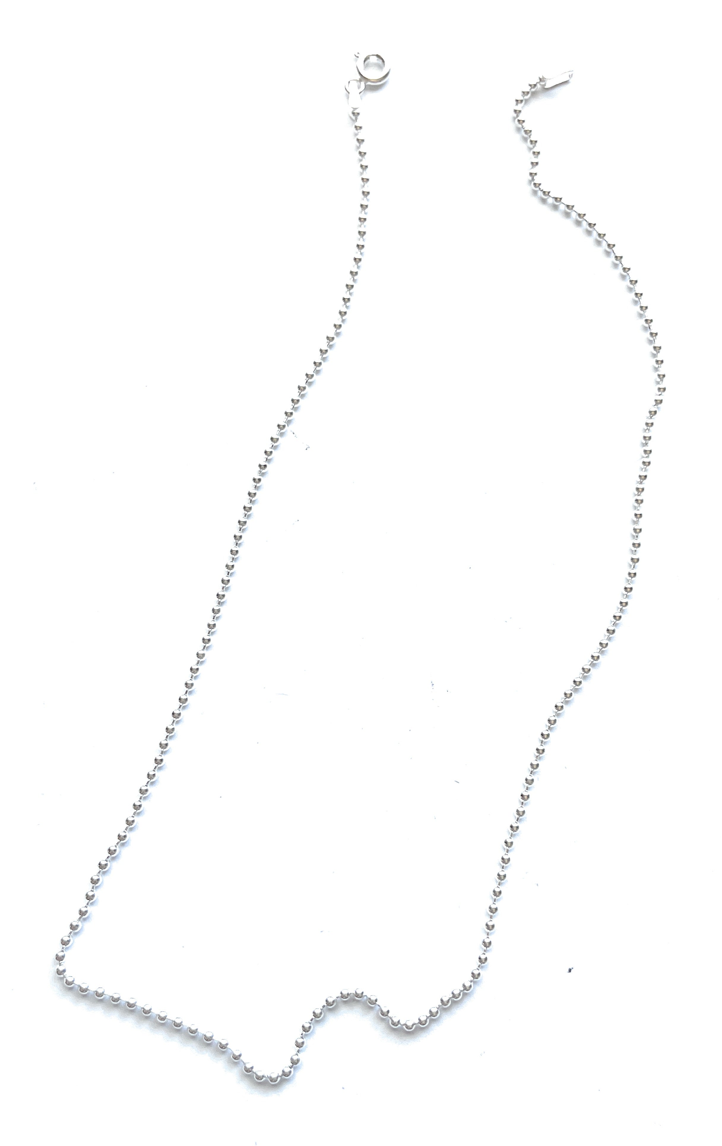 2mm Sterling Silver Pearl Beaded 16” Necklace