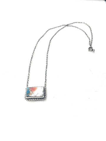 Navajo Sterling Silver Spice Bar Necklace Signed & Stamped