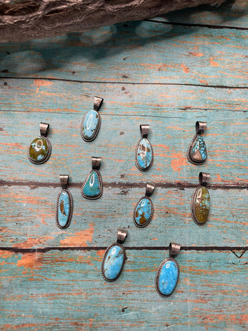 Navajo Sterling Silver & Turquoise Pendant By S Cooke