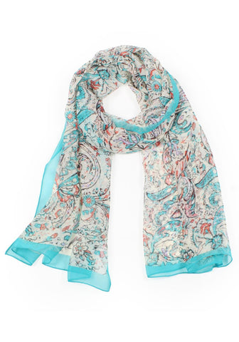 Paisley Print Chiffon Scarf